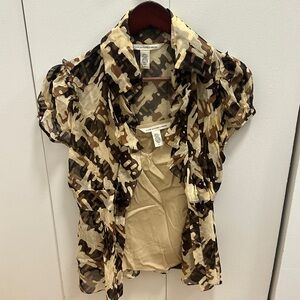 DVF Print Sheer Women's Top